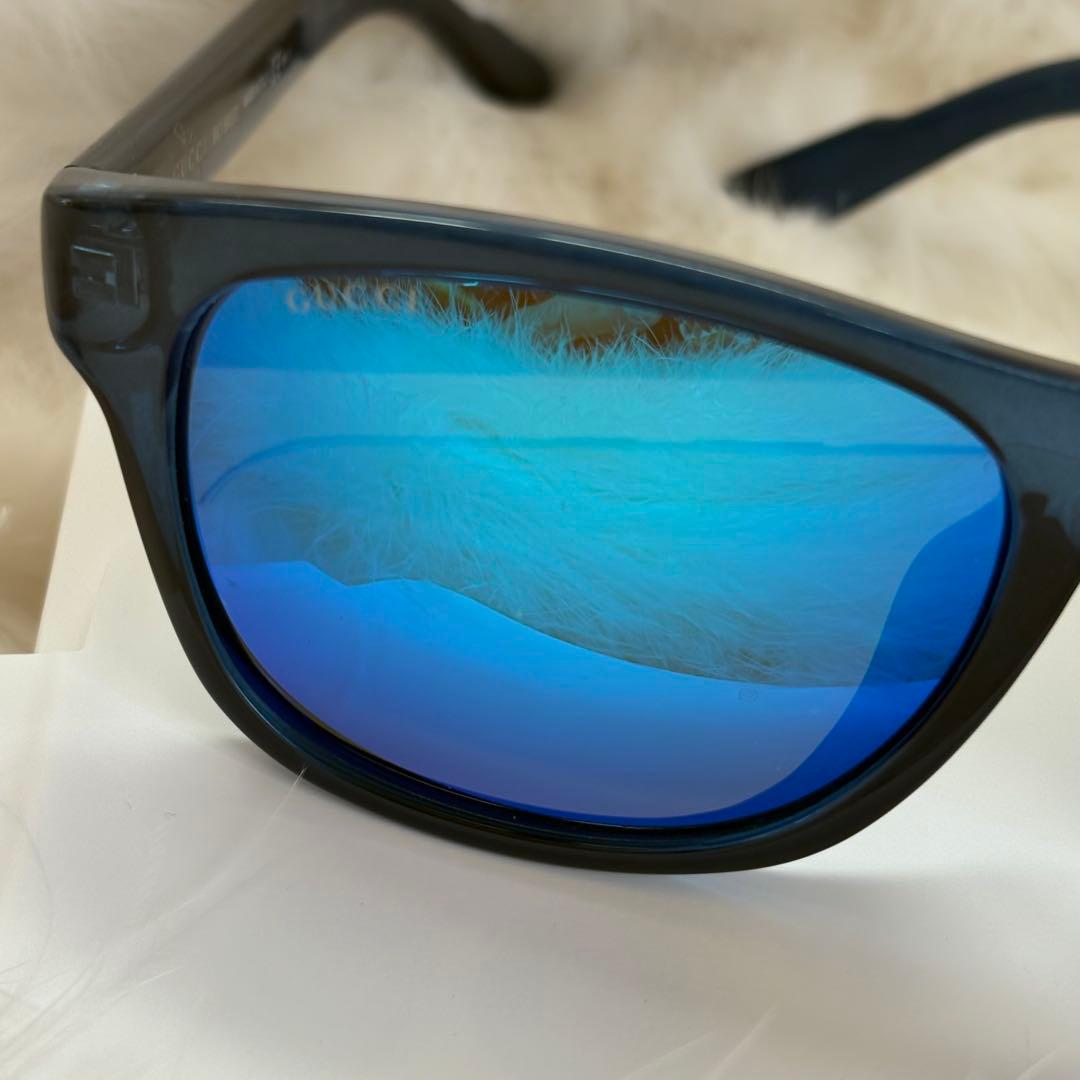 GUCCI サングラス シェリーライン 国内正規品 ブルーミラーレンズ