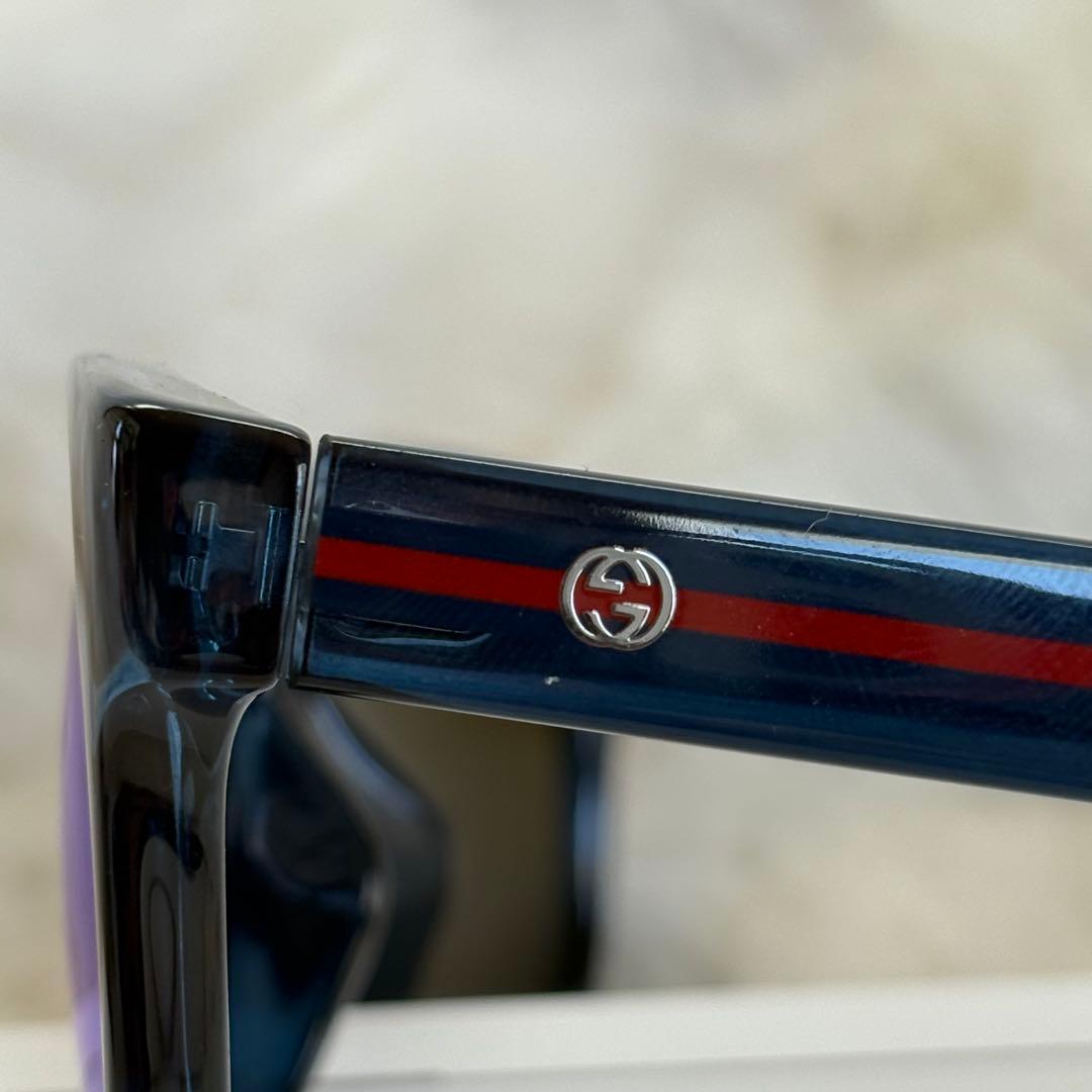 GUCCI サングラス シェリーライン 国内正規品 ブルーミラーレンズ