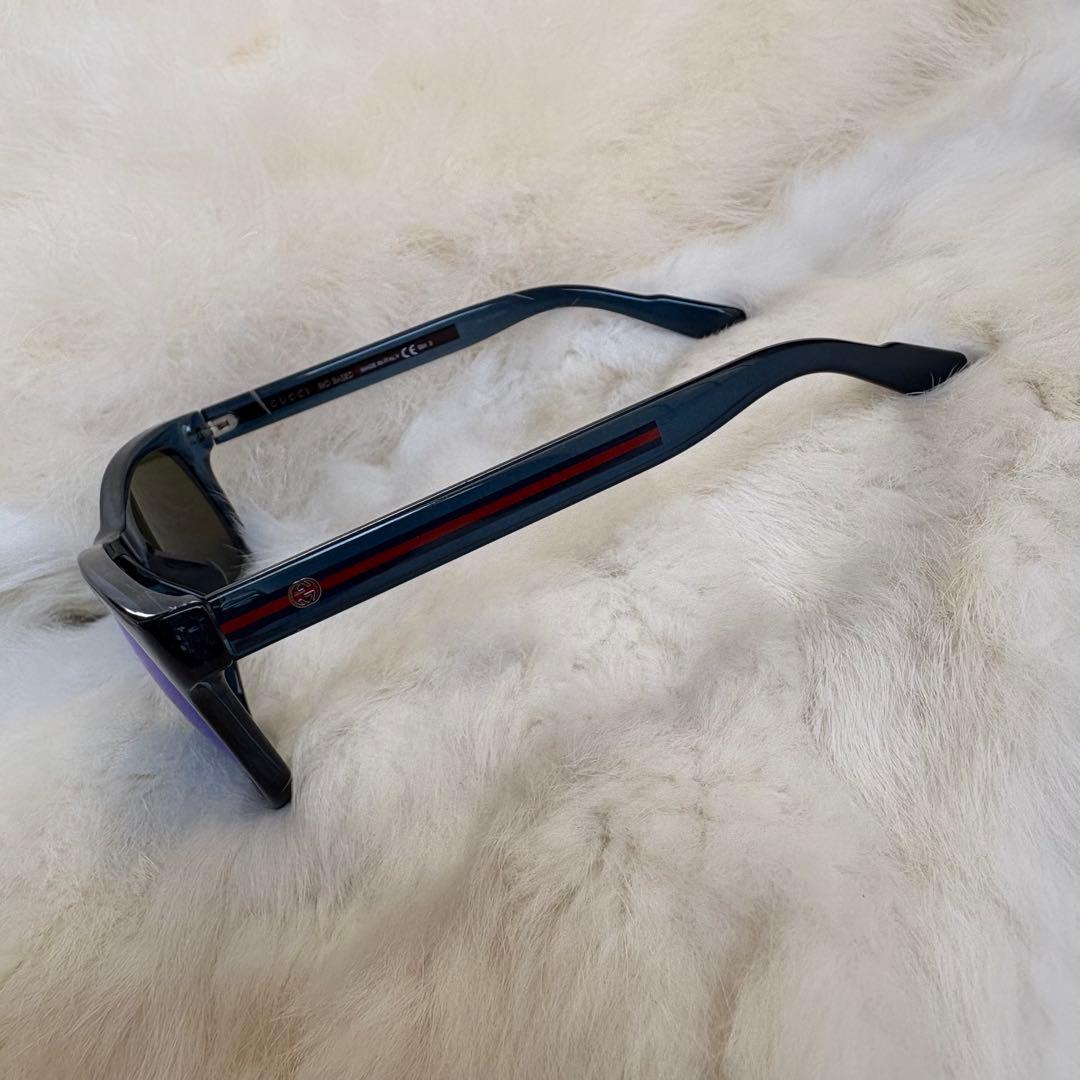 GUCCI サングラス シェリーライン 国内正規品 ブルーミラーレンズ
