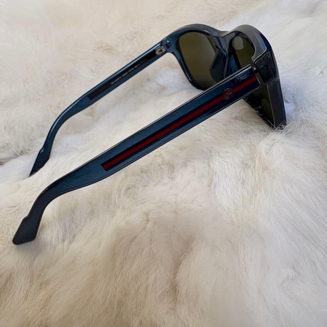 GUCCI サングラス シェリーライン 国内正規品 ブルーミラーレンズ