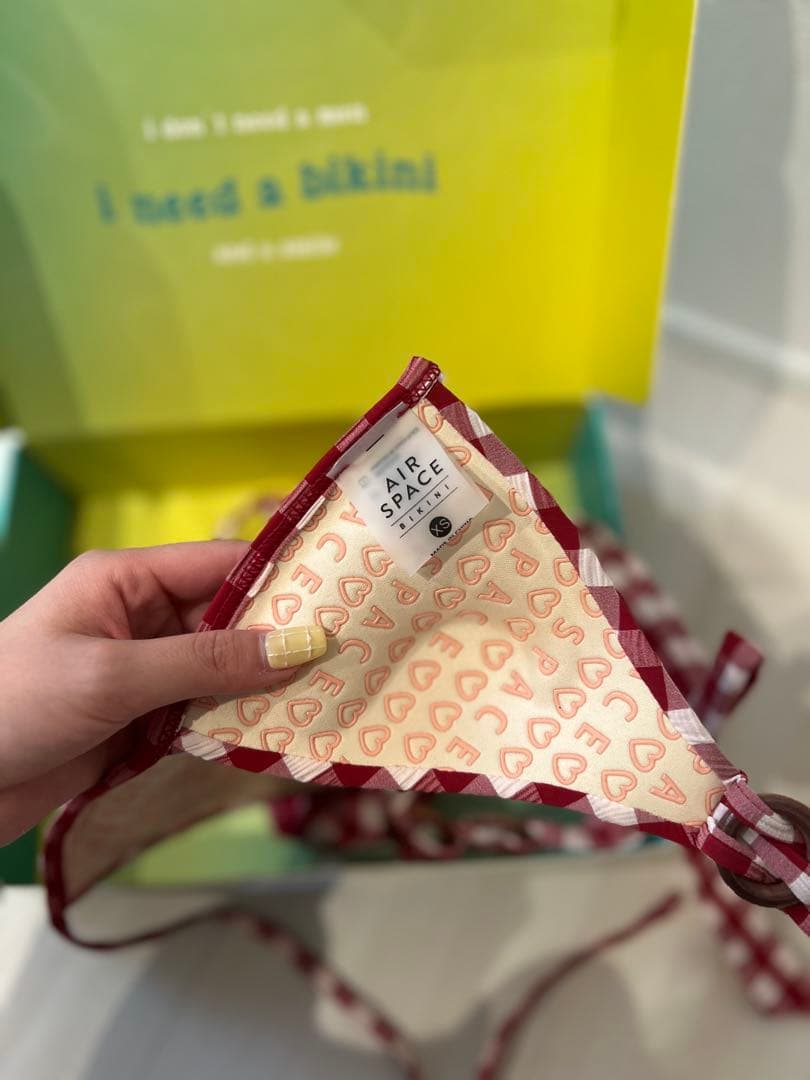 AIR SPACEギンガムチェック三角ビキニ