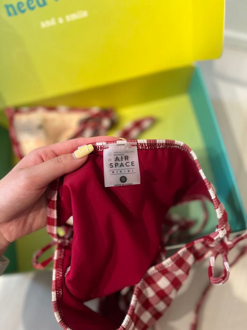 AIR SPACEギンガムチェック三角ビキニ