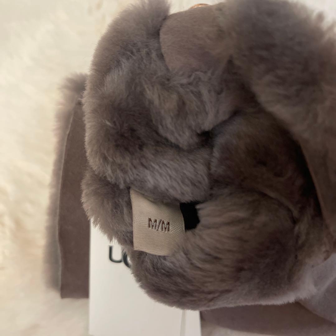 【新品タグ付き】UGG ファー付きリボン手袋 Mサイズ　グレー