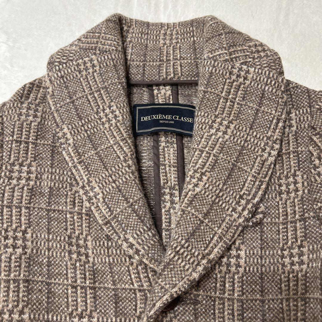 ドゥーズィエムクラス　テーラードジャケット ベルトエルボーパッチ ブラウン 36