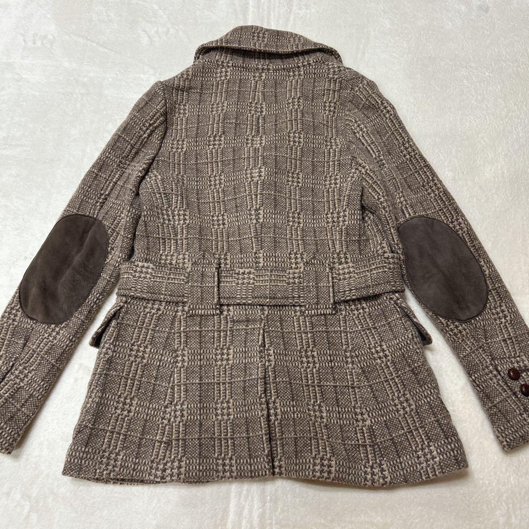 ドゥーズィエムクラス　テーラードジャケット ベルトエルボーパッチ ブラウン 36