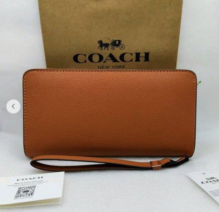 新品未使用コーチ長財布ホース&キャリッジオレンジブラウンレディースメンズ送料無料