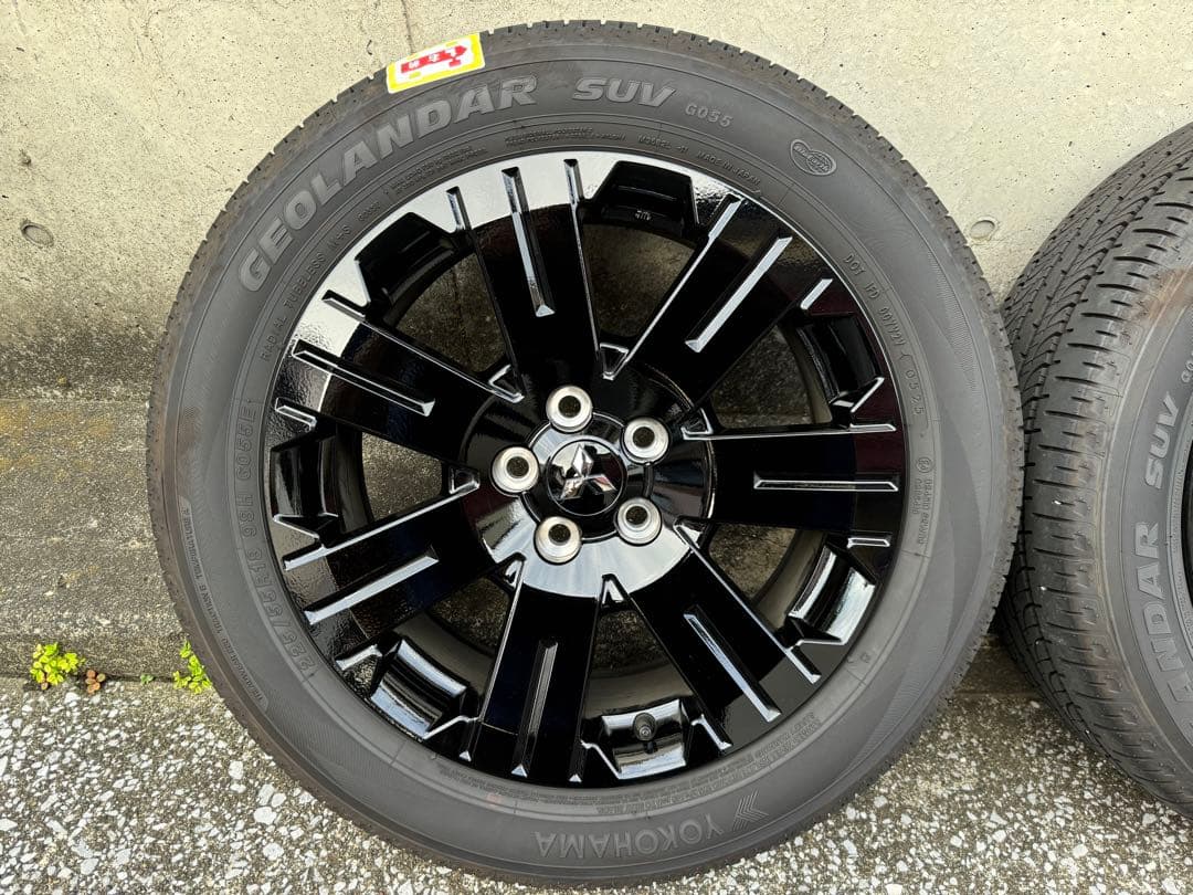 ［美品］三菱デリカD5 純正 タイヤホイール シャモニー ブラックアルミホイール