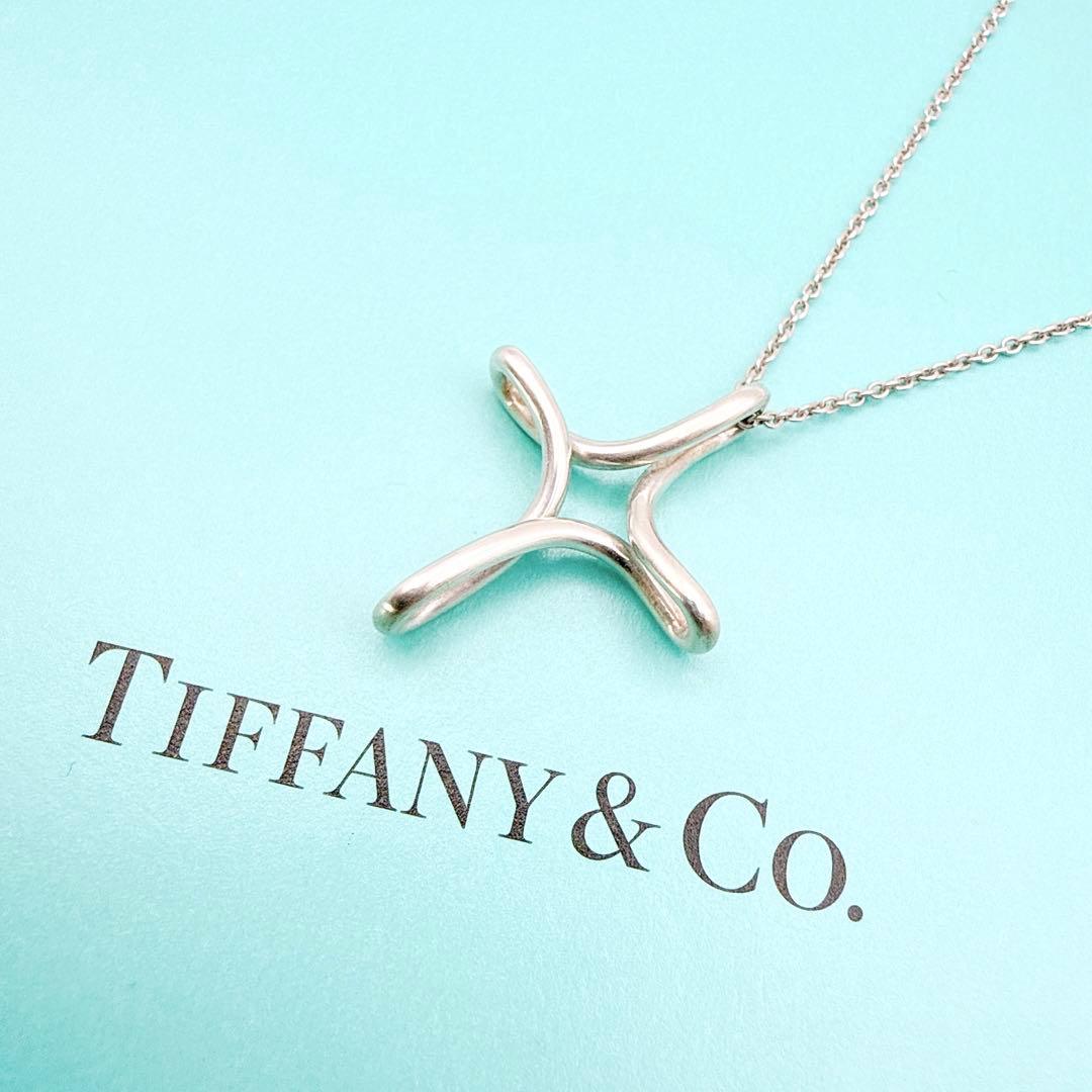 2982-1 人気✨Tiffany インフィニティクロス　ネックレス　SV925