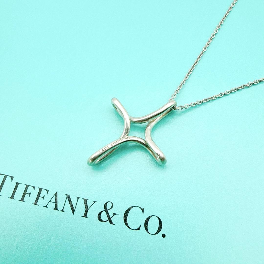 2982-1 人気✨Tiffany インフィニティクロス　ネックレス　SV925