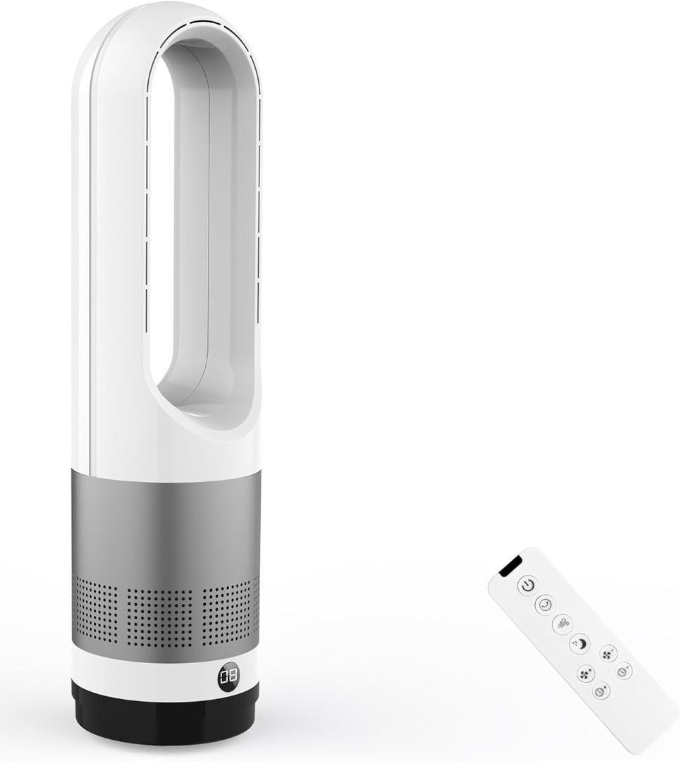 K039 扇風機羽なし タワーファン 8段階風量調節 DCモーター 省エネ大風量