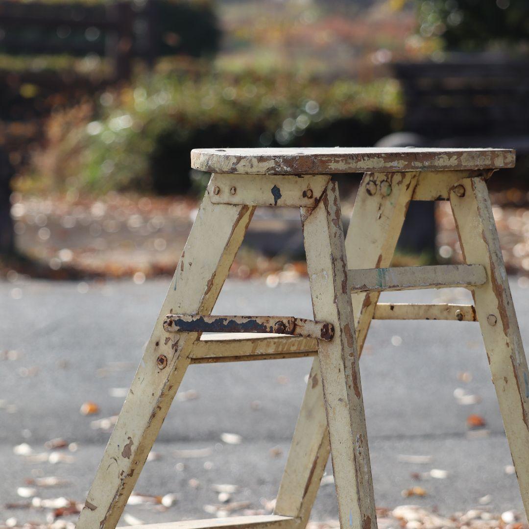 アンティーク ビンテージ 木製ラダー 脚立 ディスプレイ 飾り台 インテリア雑貨