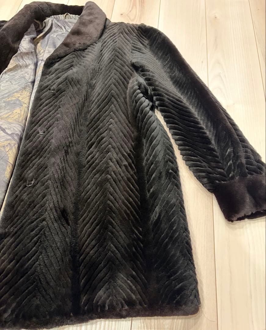 【最終値下げ】サガミンク ブラックミンク ヘリンボーン マーブル柄 銀サガ