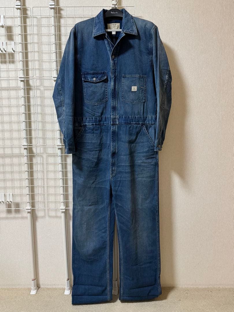 RRL ダブルアールエル　インディゴ　ヘリンボーン　オールインワン　つなぎ