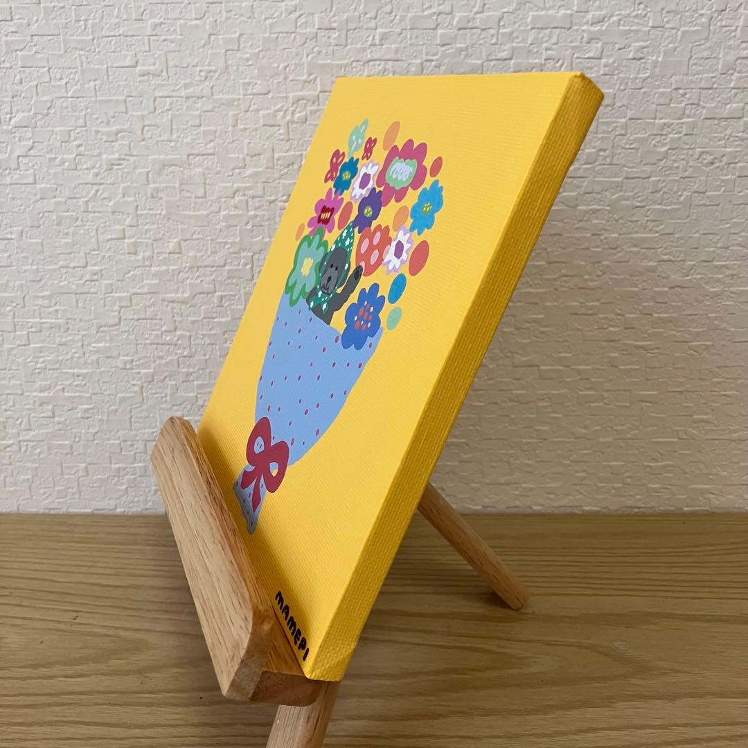 m様　2枚セット　原画【花束とトイプーちゃん】　【ぎゅっ♡】　150×150mm