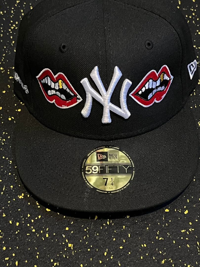 neweraクロムハーツ カスタム Hatsla NY ヤンキース　黒　71/4