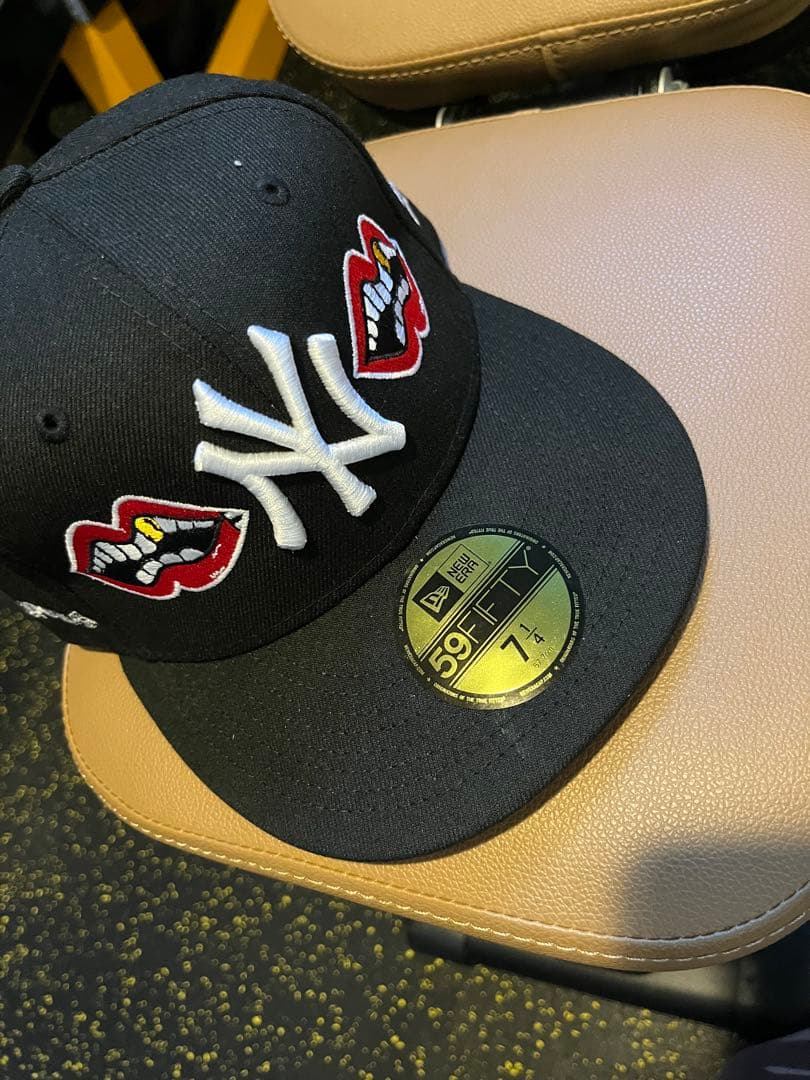 neweraクロムハーツ カスタム Hatsla NY ヤンキース　黒　71/4