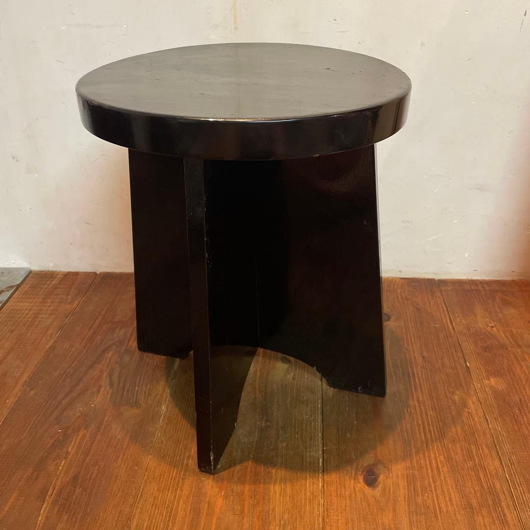 木製　漆塗り　茶道具　円椅子　スツール　立礼用椅子　点茶盤　組立て式　丈夫な作り