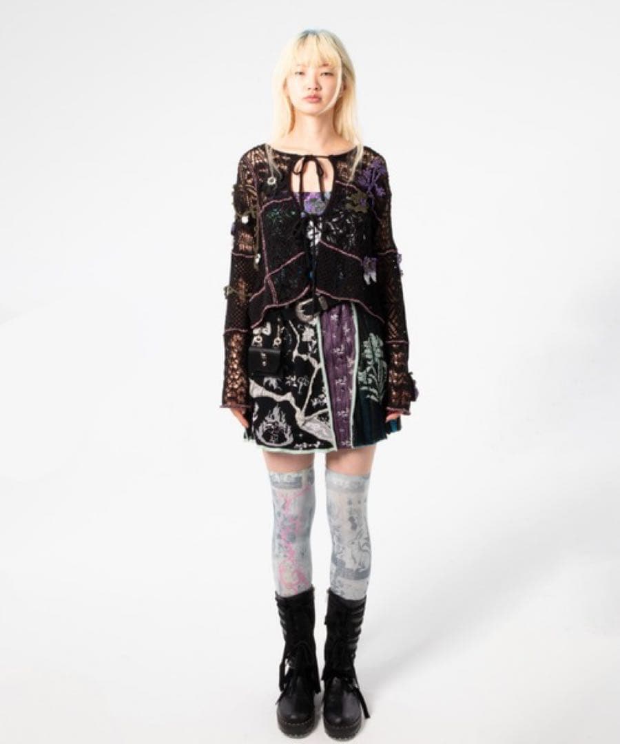 rurumu:/ルルムウ/collage jacquard mini skirt