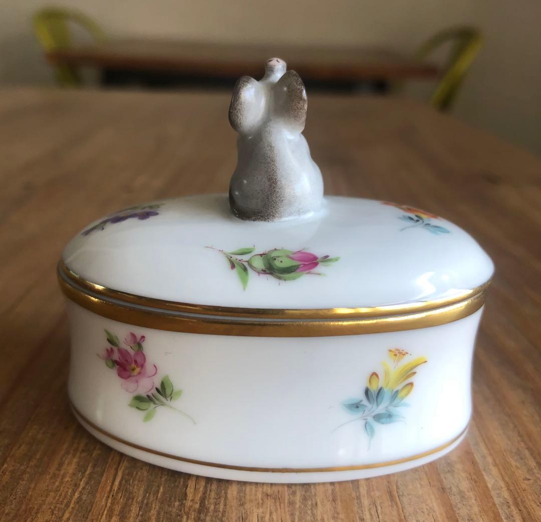 パーシー　ヘレンド　ボンボニエール　ミルフルールオーバルボックス（ゾウ）