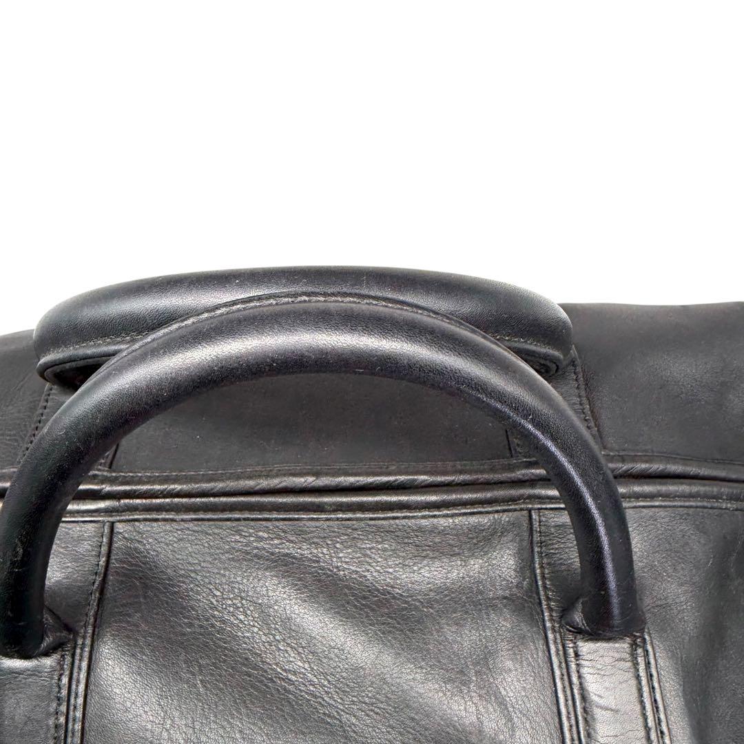 美品 COACH コーチ ボストンバッグ オールレザー 大容量 黒