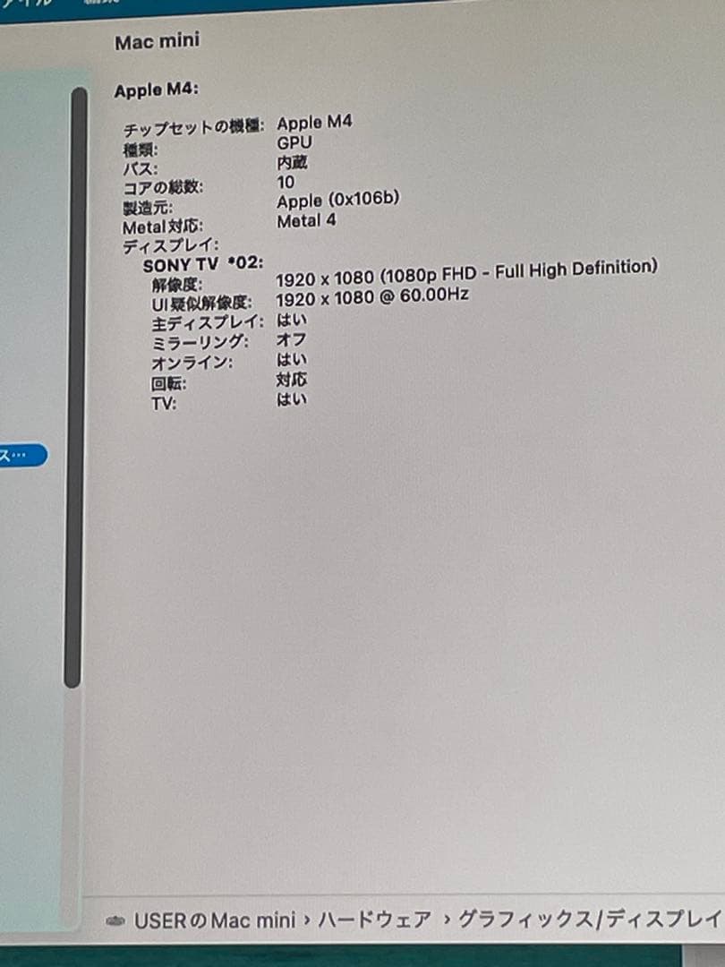 Apple M4チップ Mac mini 24GBメモリ 512GB ２０２４