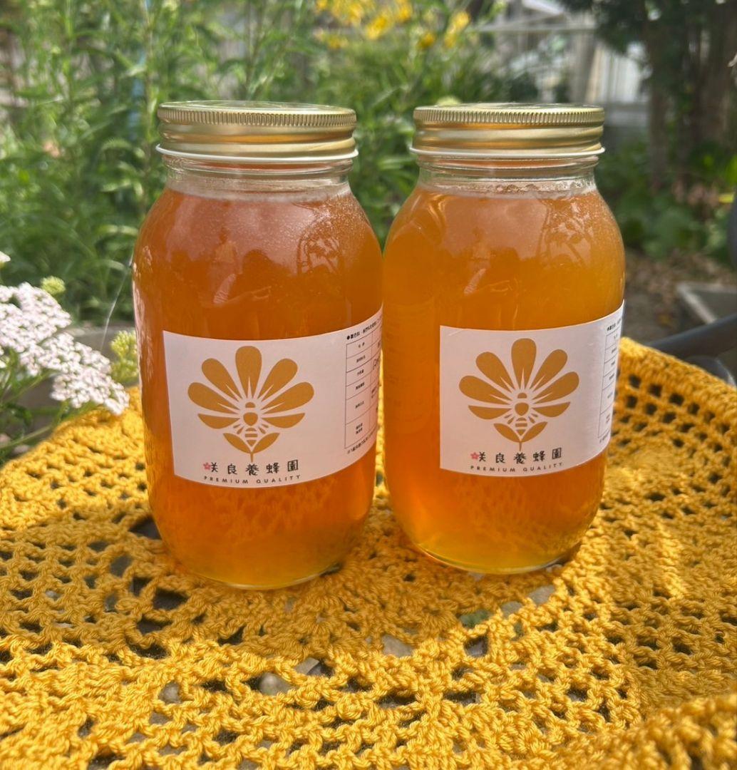 国産百花生蜂蜜 １２００グラム食べ比べ２本セット