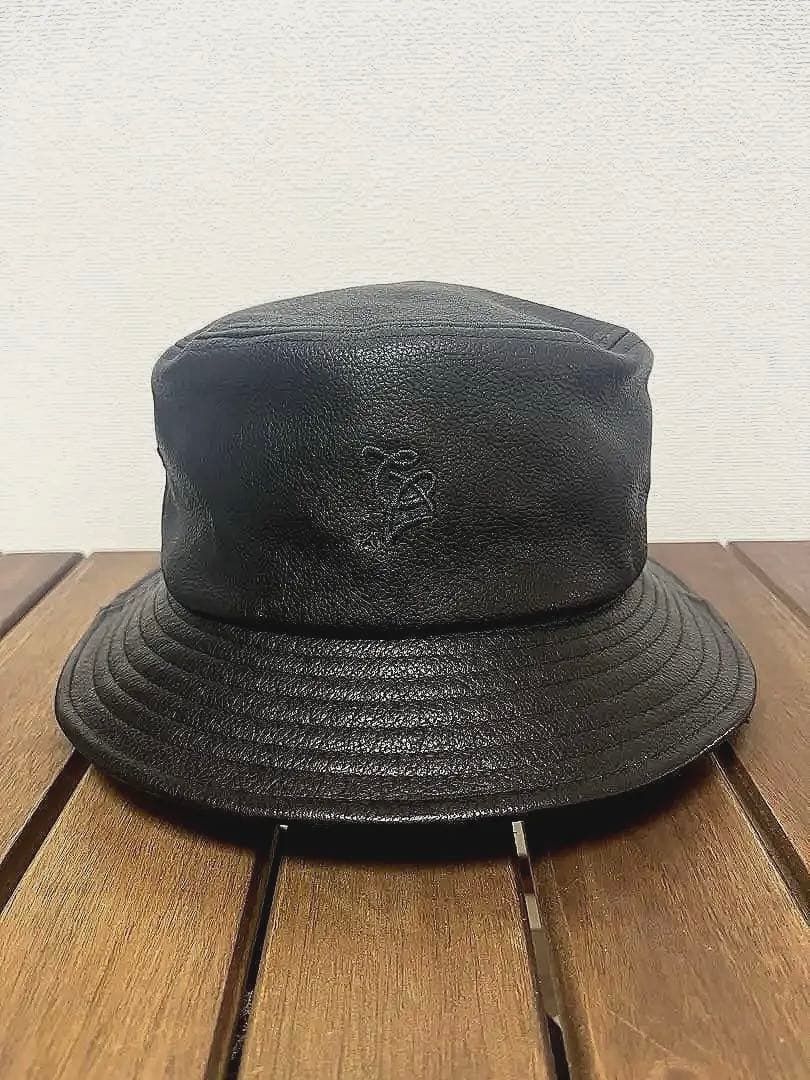 CALEE Leather Bucket Hat ブラック M キャリー 牛革