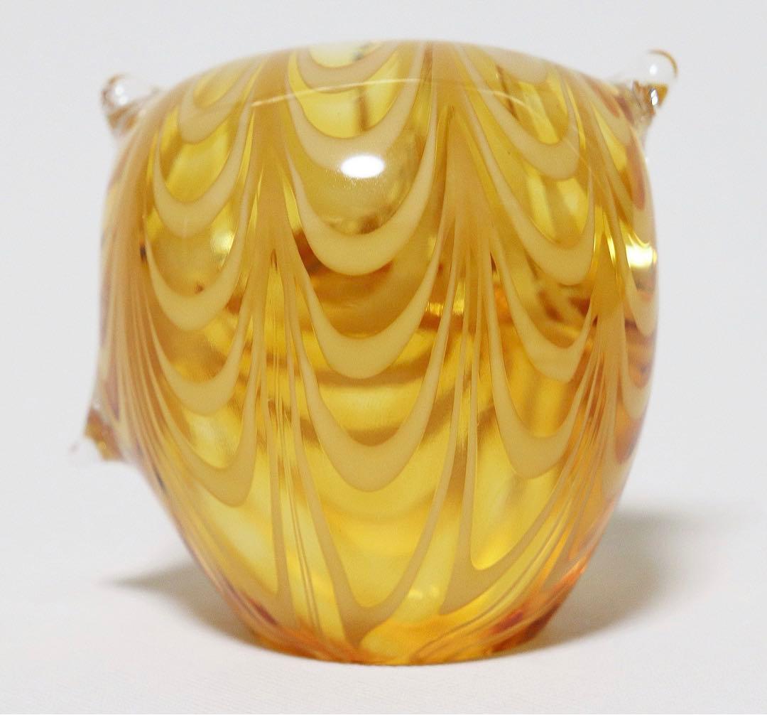 箱付新品 定価165,000円 フェニキアン技法のムラーノガラスのフクロウ