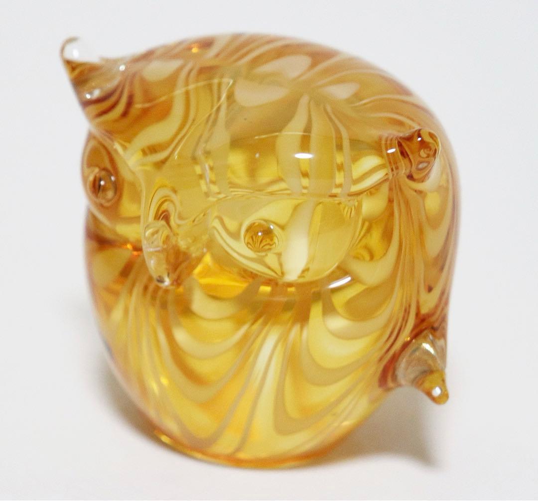 箱付新品 定価165,000円 フェニキアン技法のムラーノガラスのフクロウ