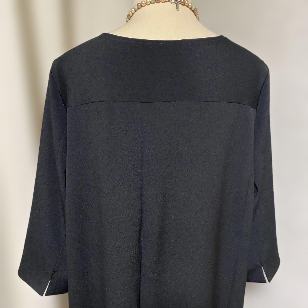 おばちゃん 《LL 124cm》黒留袖リメイク ヨーク切り替え 七分袖