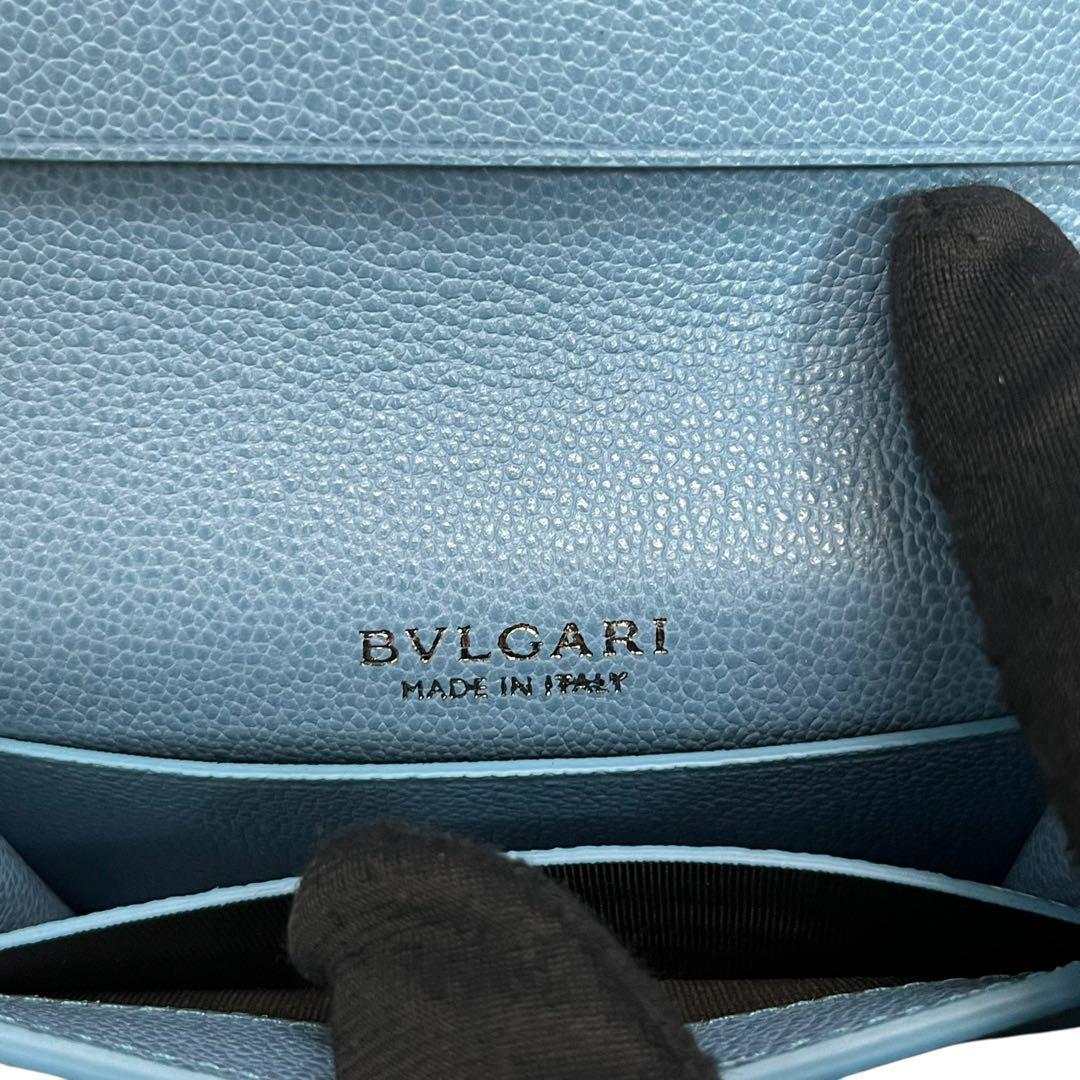 新品✨ブルガリ カードケース 名刺入れ サークルロゴ バイカラー ブルー メンズ