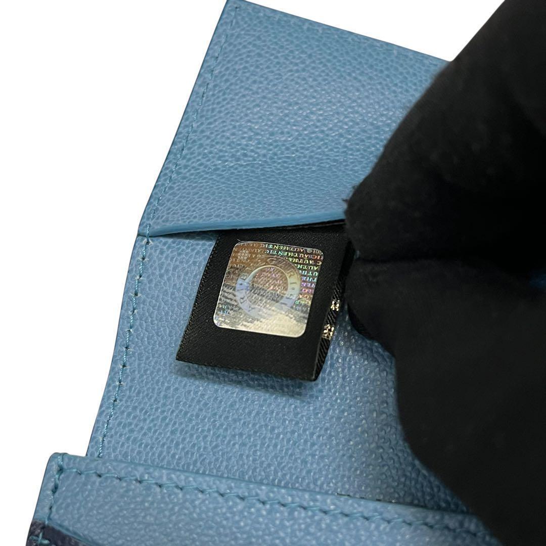 新品✨ブルガリ カードケース 名刺入れ サークルロゴ バイカラー ブルー メンズ