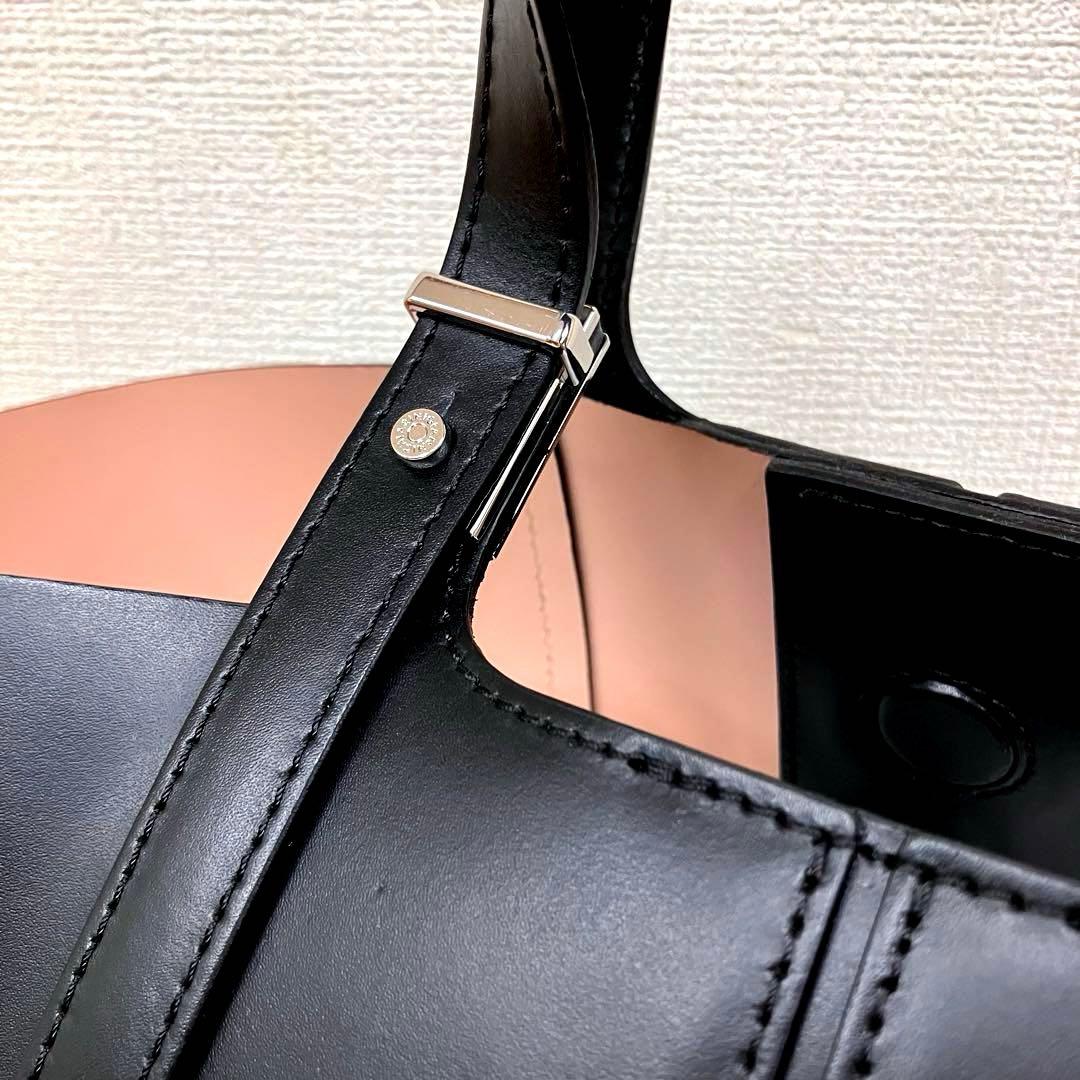 新品タグ付ジャンニキアリーニ◆本革トートバッグ大きめ希少サイズ黒6万イタリア製