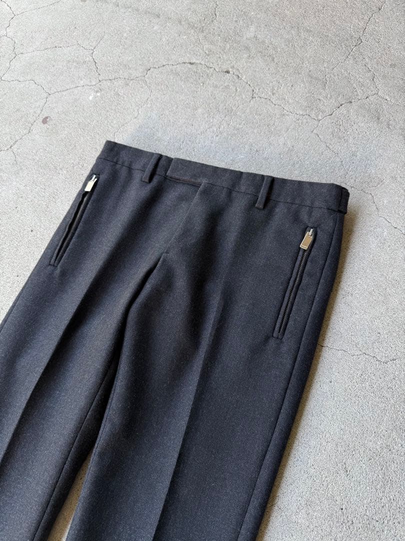 パンツ SAINT LAURENT 13AW Dark Gray Wool Slacks
