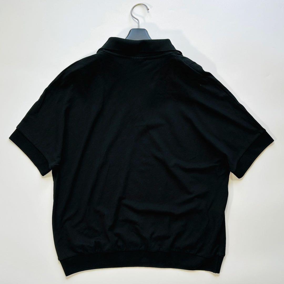 美品 ラコステ リラックスフィットピケポロシャツ ブラック コットン L