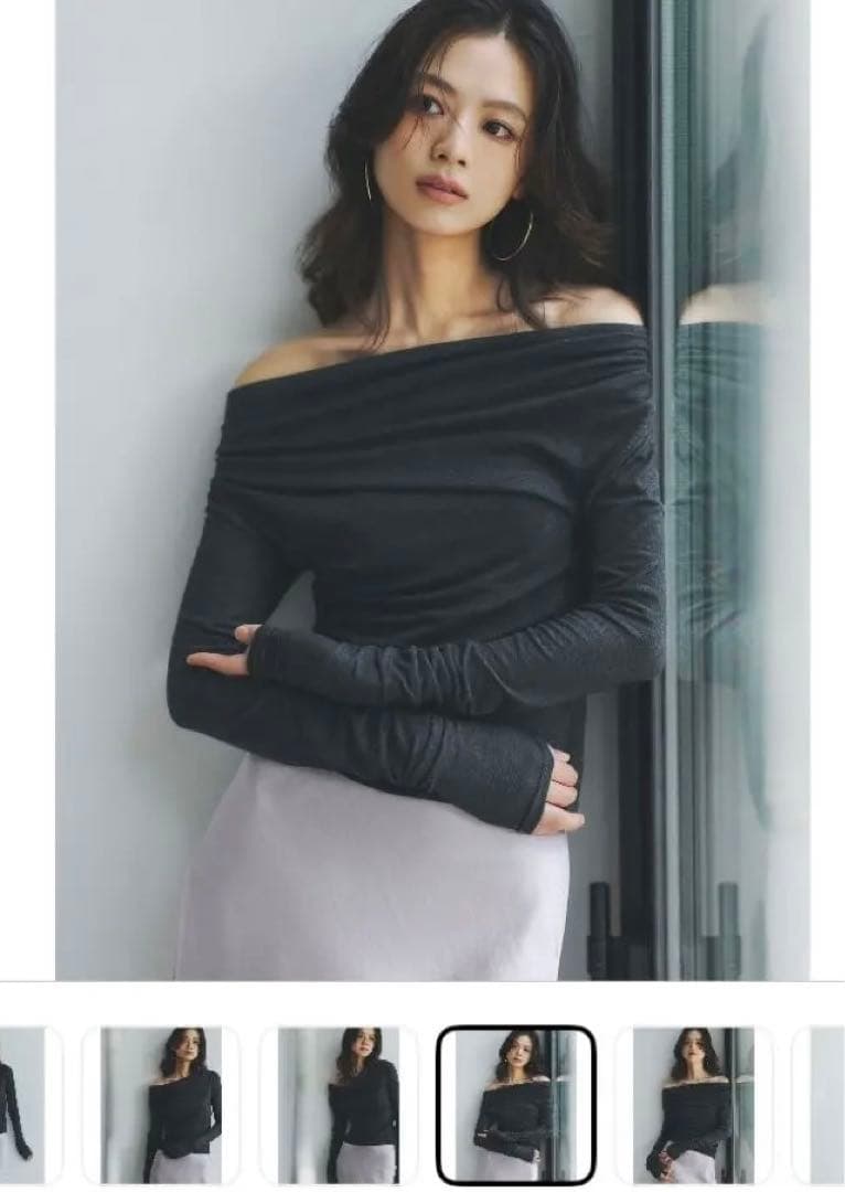 ギャザードレープカットトップス　アニュアンス