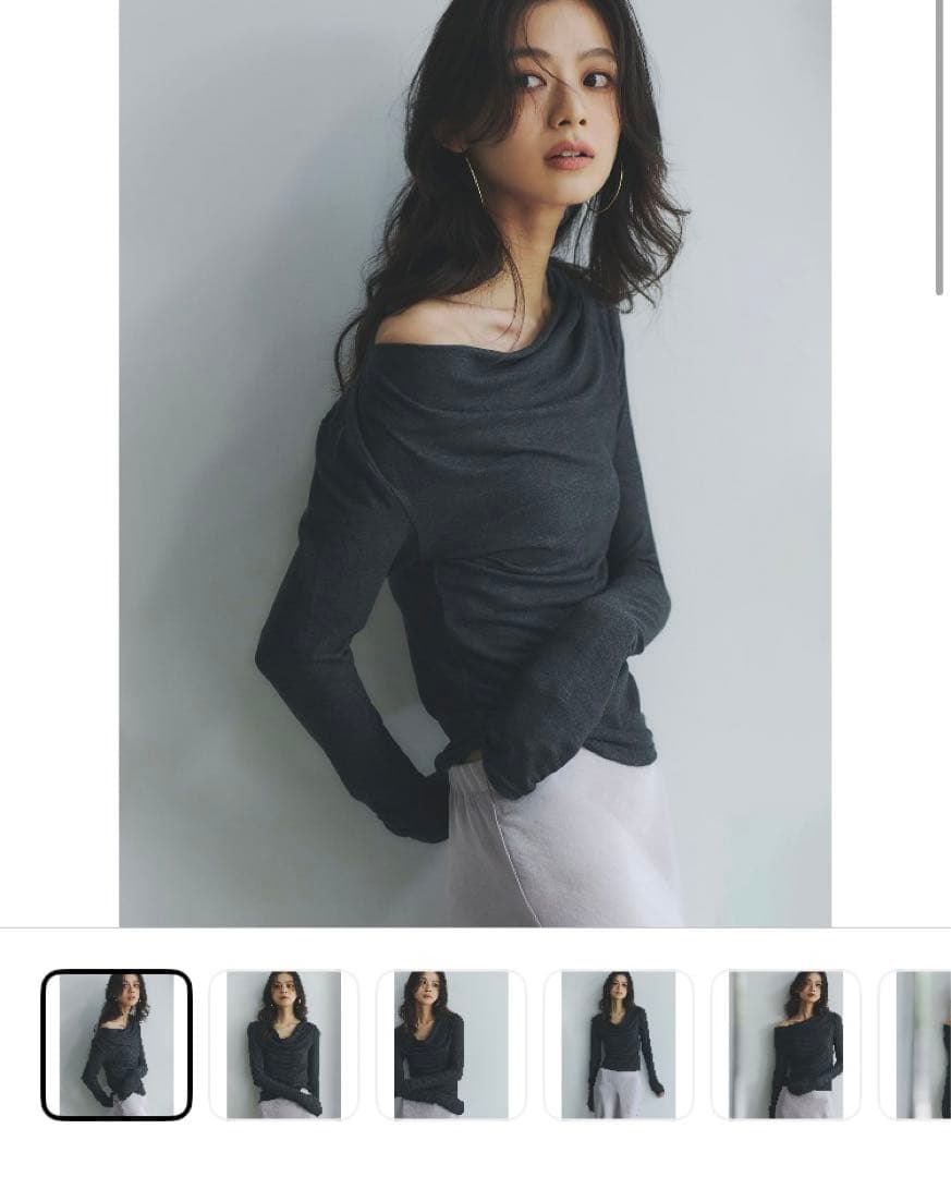 ギャザードレープカットトップス　アニュアンス