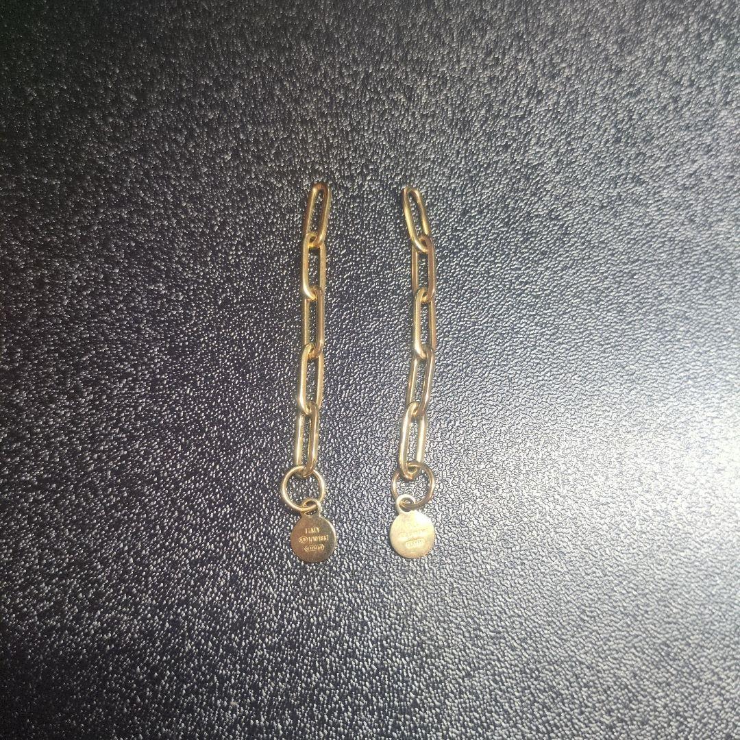 イタリー＊2ビーゴールド＊クリップチェーン＊チャーム＊K18✕シルバー