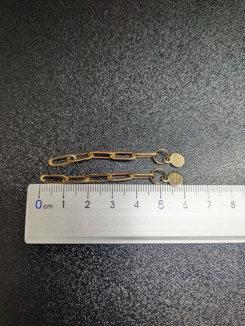 イタリー＊2ビーゴールド＊クリップチェーン＊チャーム＊K18✕シルバー