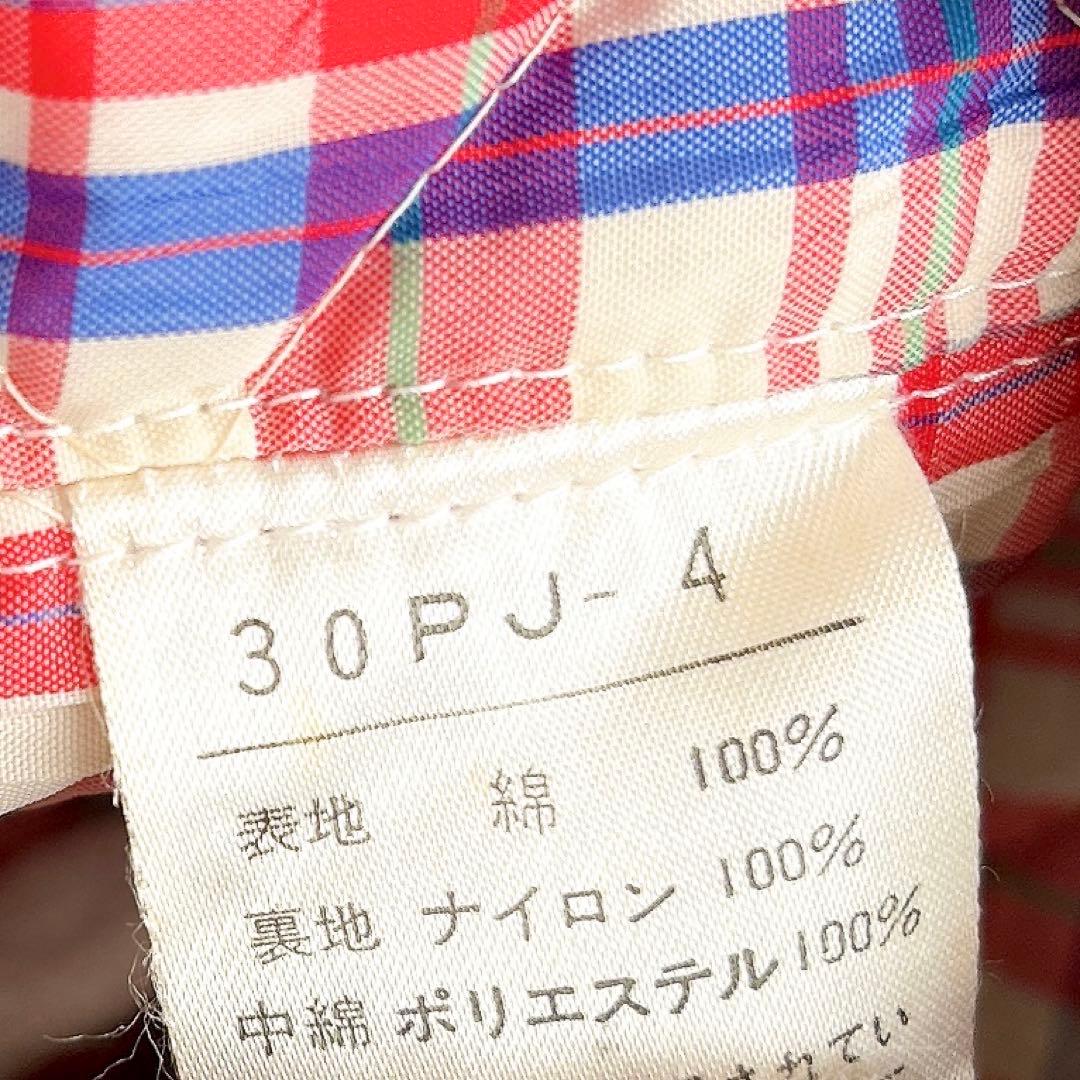 ピンクハウス ビンテージブルゾン ワッペン 裏地チェック 赤 フリーサイズ