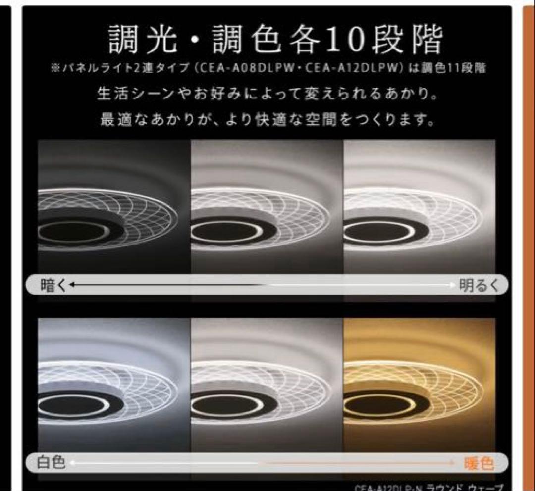 IRIS OHYAMA PANEL LIGHT シーリングライト　8畳 ラウンド