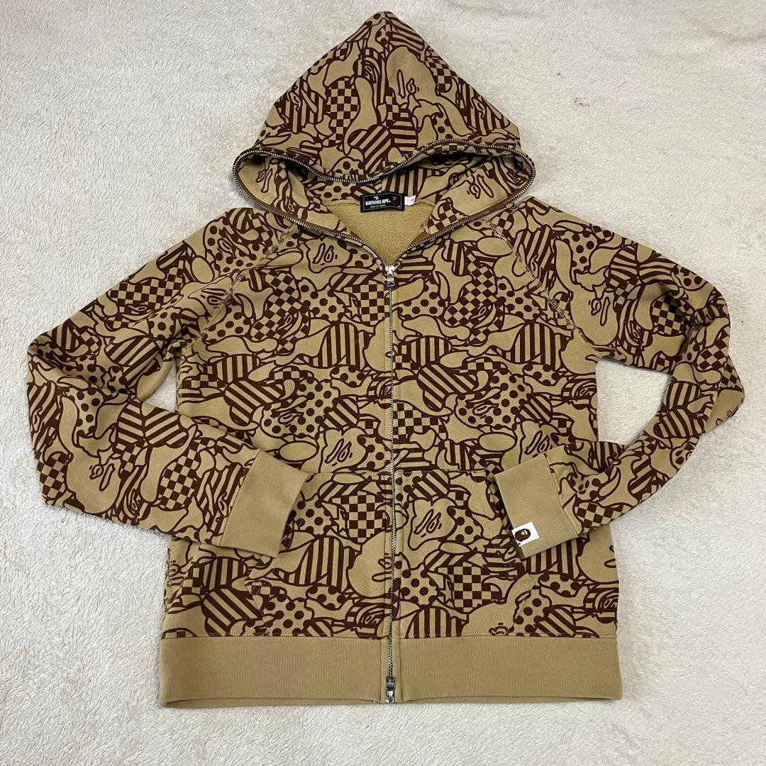 A BATHING APE パーカー クッキー　カモフラ　　　 Sサイズ
