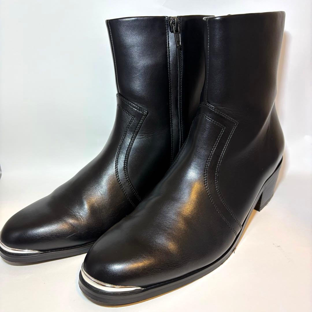 【本革】Lui’s ルイス ヒールレザーブーツ 42 黒 メンズ ウエスタン