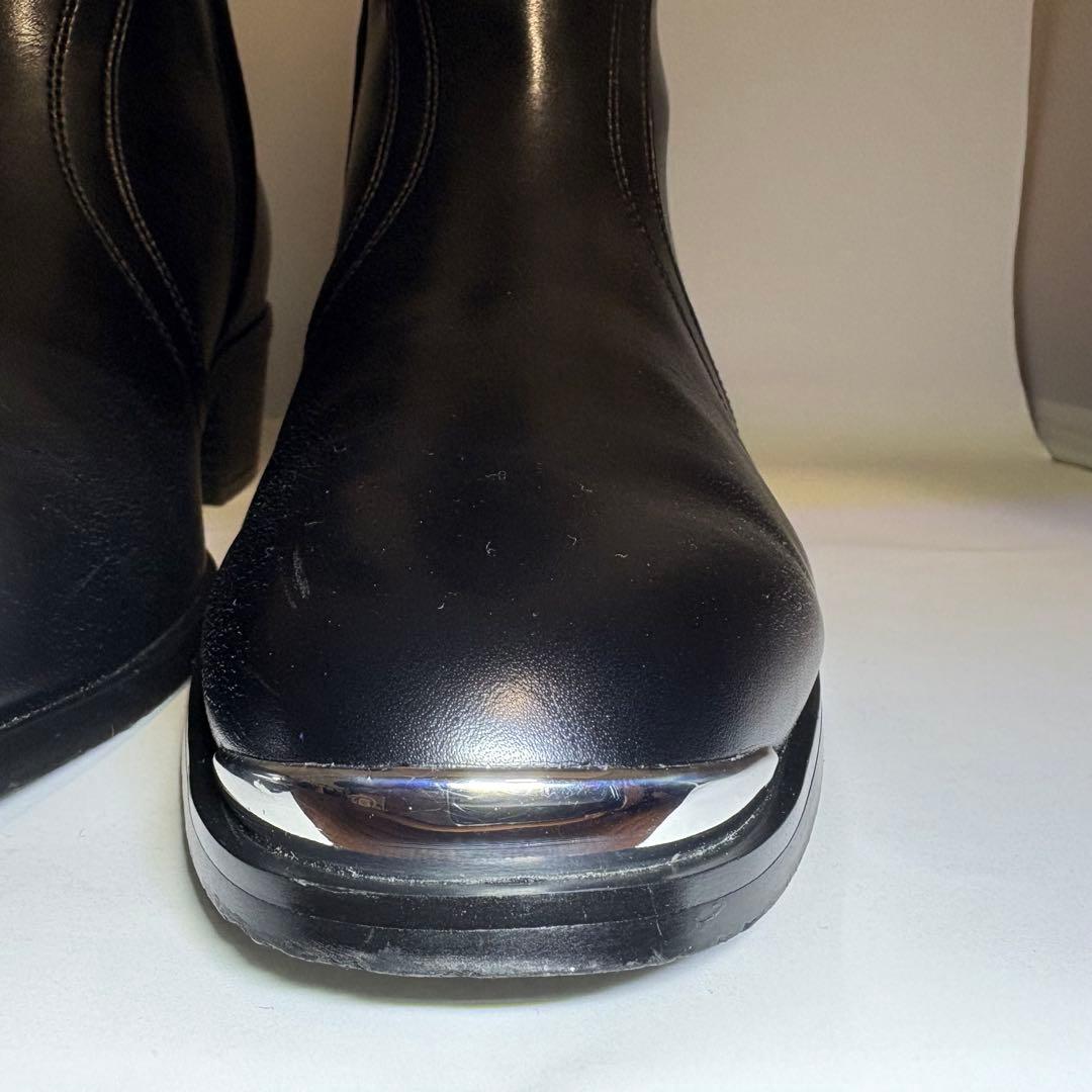 【本革】Lui’s ルイス ヒールレザーブーツ 42 黒 メンズ ウエスタン