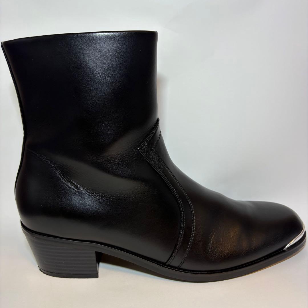【本革】Lui’s ルイス ヒールレザーブーツ 42 黒 メンズ ウエスタン