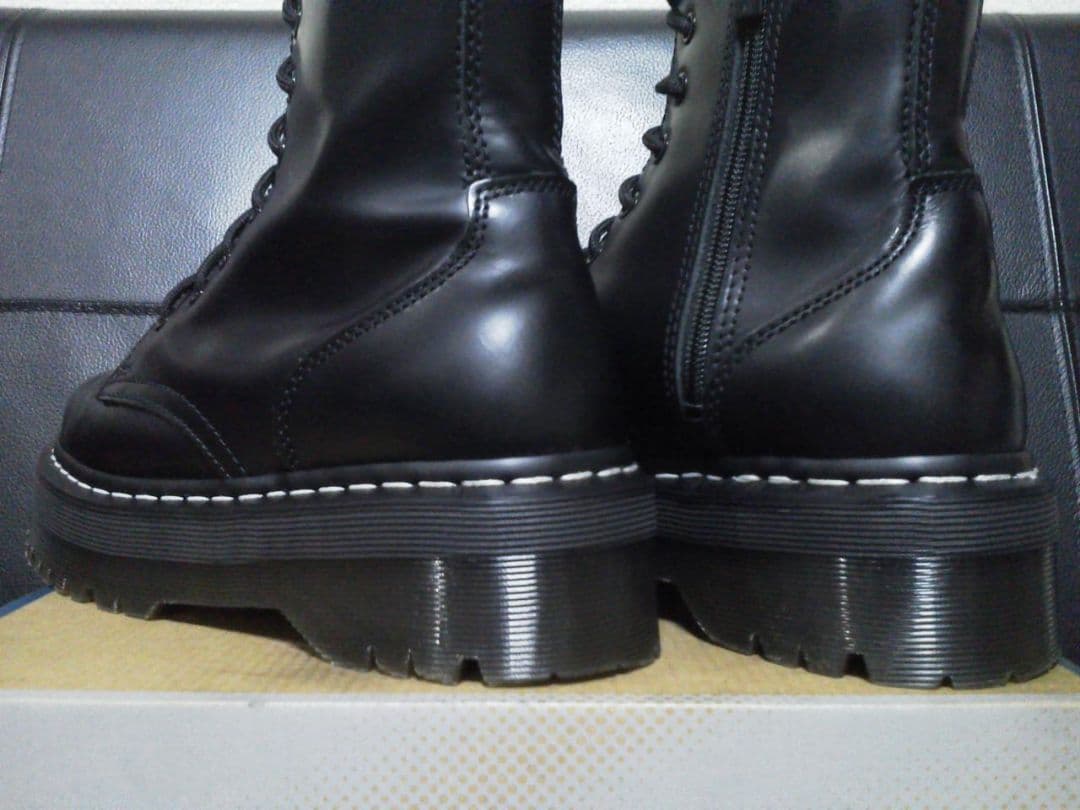 Dr.Martens JADON WS UK6 黒 男女可 厚底 白ステッチ