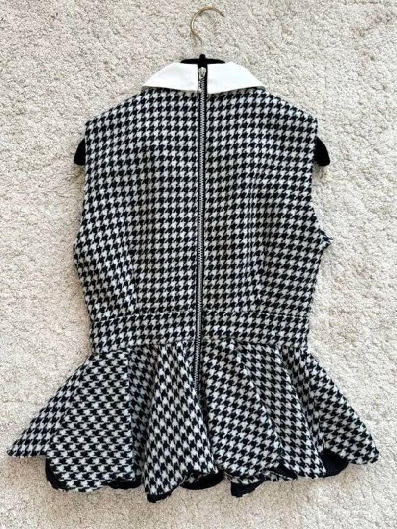 専用 sheller 千鳥柄　ペプラム　トップス