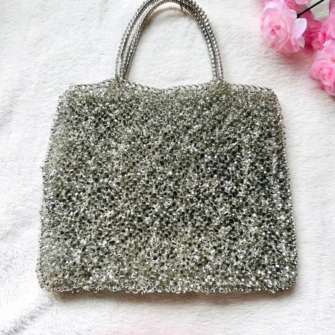 ANTEPRIMA アンテプリマ リボン パールビジューワイヤーバッグ シルバー