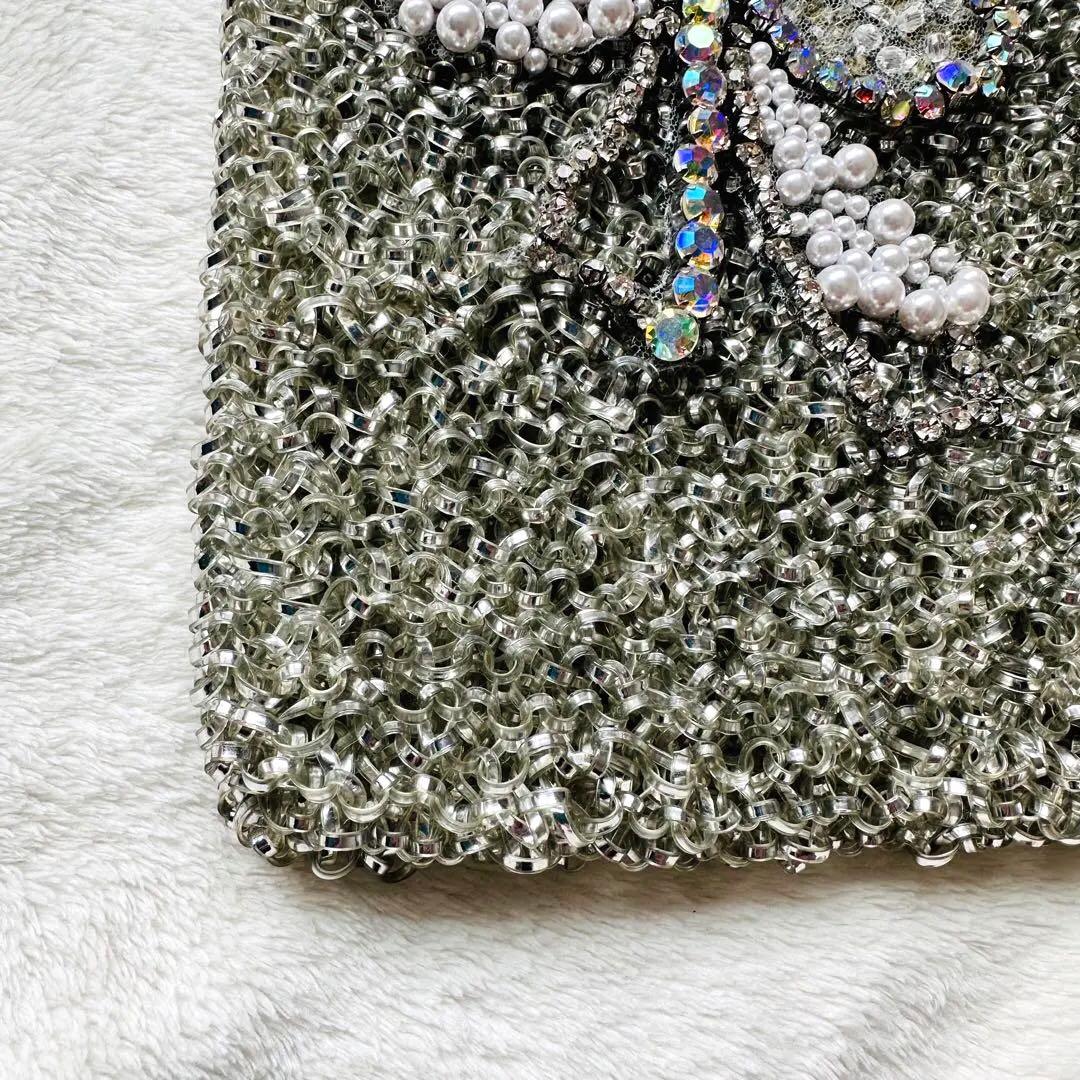 ANTEPRIMA アンテプリマ リボン パールビジューワイヤーバッグ シルバー