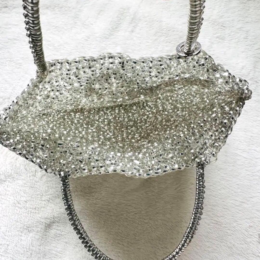 ANTEPRIMA アンテプリマ リボン パールビジューワイヤーバッグ シルバー